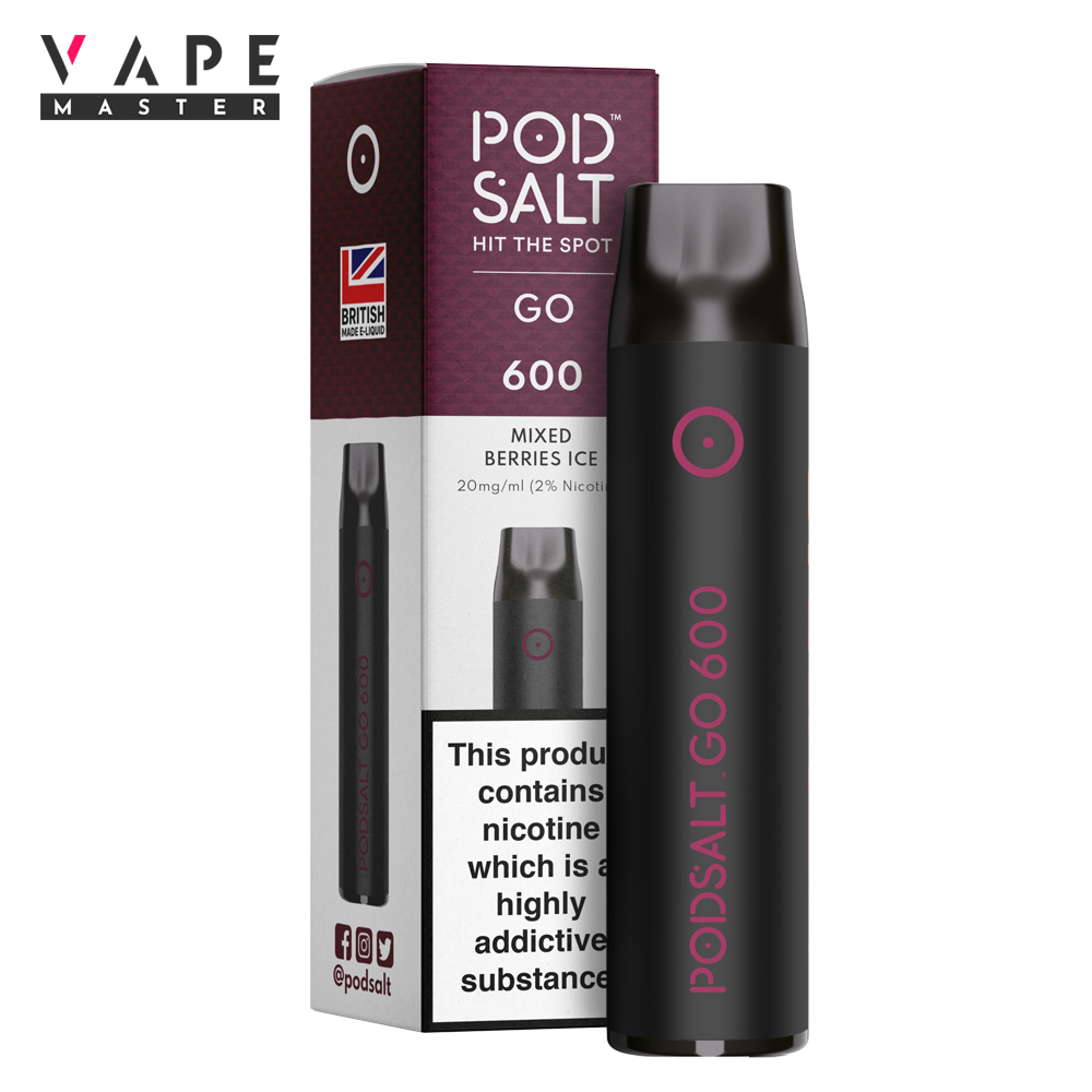 Engångs Vape | Blandade Bär Blåbär, Jordgubb, Hallon med cooling| Mixed Berries Ice | Pod Salt GO 600